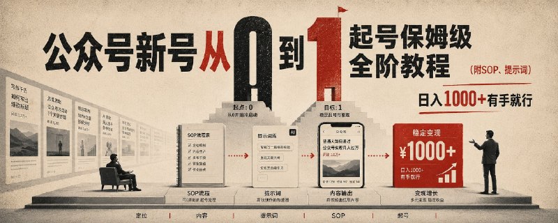 公众号新号从0到1起号保姆级全阶教程（附SOP、提示词）